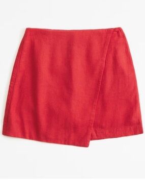 Abercrombie & Fitch Red Asymmetrical Mini Skirt